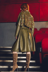 Juliette kaki leather coat